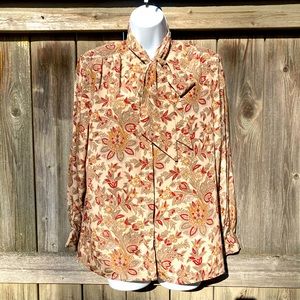 Vintage Alfred Dunner Tie Blouse Beautiful Condition